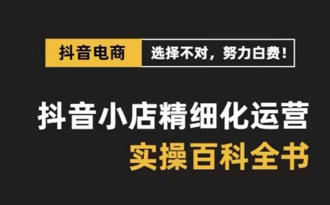 （8380期）抖音小店 精细化运营-百科全书，保姆级运营实战讲解（28节课）-来友网创