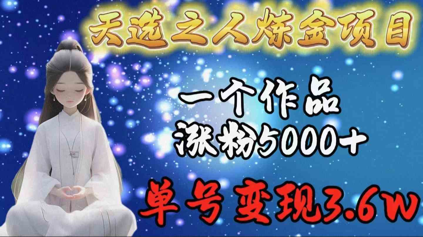 （9693期）天选之人炼金项目，一个作品涨粉5000+，单号变现3.6w-来友网创