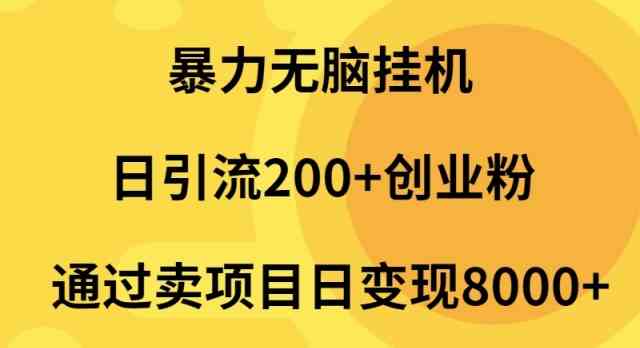 （9788期）暴力无脑挂机日引流200+创业粉通过卖项目日变现2000+-来友网创