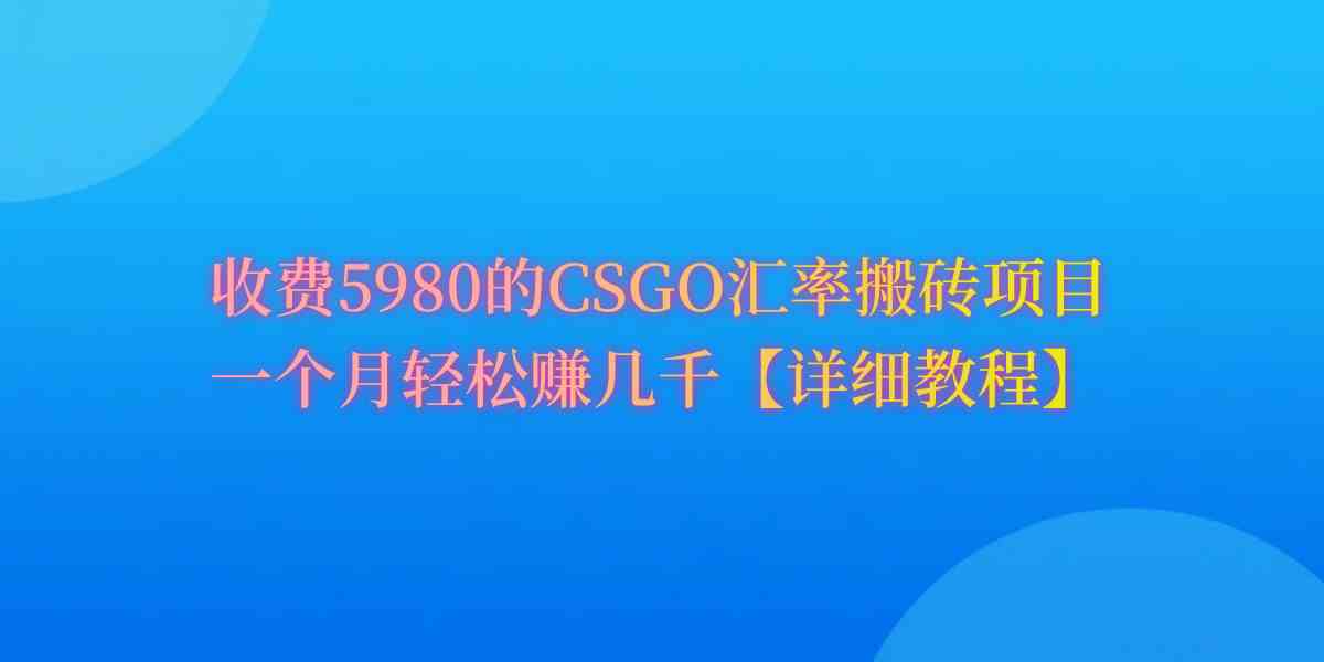 （9776期）CSGO装备搬砖，月综合收益率高达60%，你也可以！-来友网创