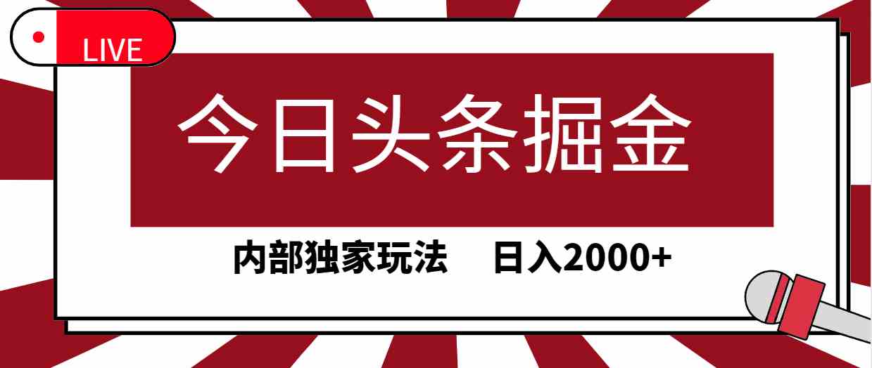 （9832期）今日头条掘金，30秒一篇文章，内部独家玩法，日入2000+-来友网创