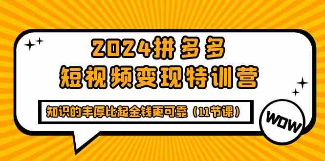 （9817期）2024拼多多短视频变现特训营，知识的丰厚比起金钱更可靠（11节课）-来友网创