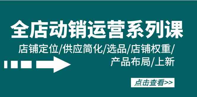 （9845期）全店·动销运营系列课：店铺定位/供应简化/选品/店铺权重/产品布局/上新-来友网创