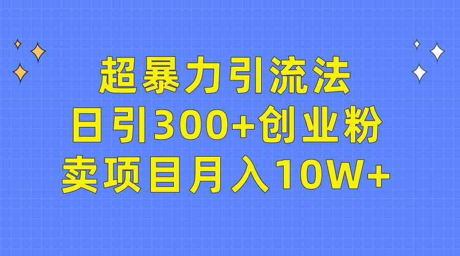 （9954期）超暴力引流法，日引300+创业粉，卖项目月入10W+-来友网创