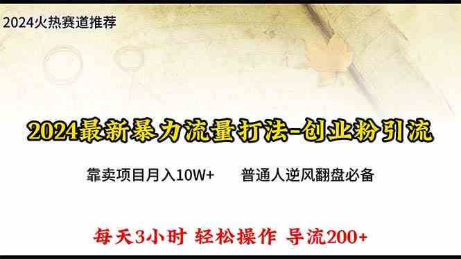 （10151期）2024年最新暴力流量打法，每日导入300+，靠卖项目月入10W+-来友网创