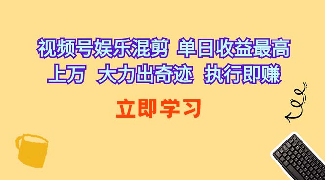 （10122期）视频号娱乐混剪  单日收益最高上万   大力出奇迹   执行即赚-来友网创