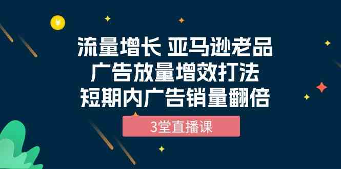 （10112期）流量增长 亚马逊老品广告放量增效打法，短期内广告销量翻倍（3堂直播课）-来友网创