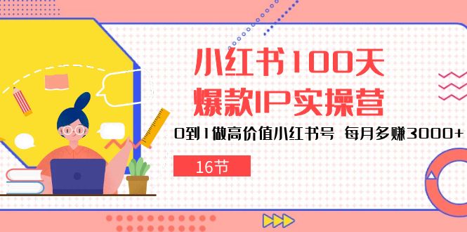 （10490期）小红书100天-爆款IP实操营，0到1做高价值小红书号 每月多赚3000+（16节）-来友网创