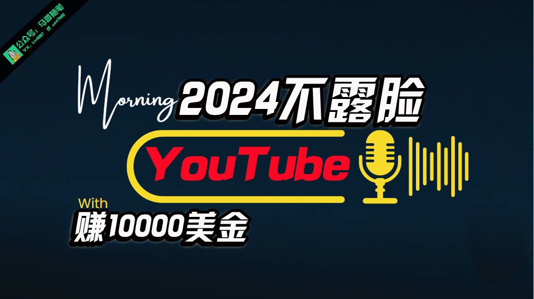 （10348期）AI做不露脸YouTube赚$10000月，傻瓜式操作，小白可做，简单粗暴-来友网创