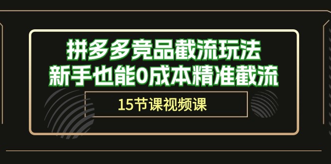 （10301期）拼多多竞品截流玩法，新手也能0成本精准截流（15节课）-来友网创