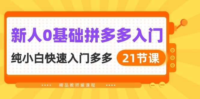 （10299期）新人0基础拼多多入门，​纯小白快速入门多多（21节课）-来友网创