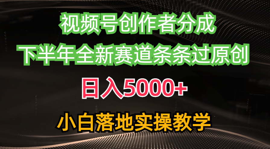 （10294期）视频号创作者分成最新玩法，日入5000+  下半年全新赛道条条过原创，小…-来友网创