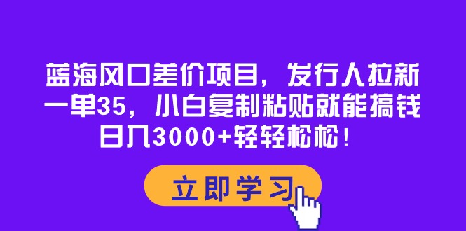 （10272期）蓝海风口差价项目，发行人拉新，一单35，小白复制粘贴就能搞钱！日入30…-来友网创