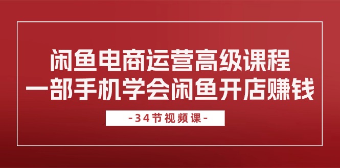 （10686期）闲鱼电商运营高级课程，一部手机学会闲鱼开店赚钱（34节课）-来友网创