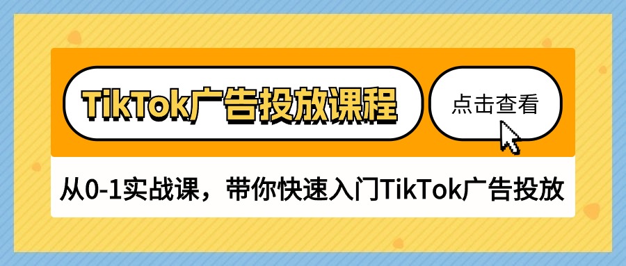 （10731期）TikTok广告投放课程，从0-1实战课，带你快速入门TikTok广告投放（30节课）-来友网创