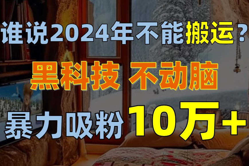 （10634期）谁说2024年不能搬运？只动手不动脑，自媒体平台单月暴力涨粉10000+-来友网创