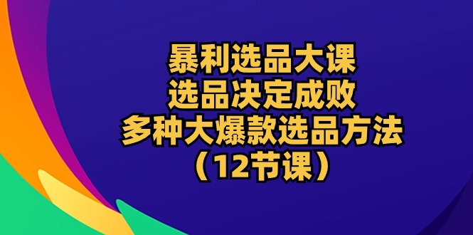 （10521期）暴利 选品大课：选品决定成败，教你多种大爆款选品方法（12节课）-来友网创