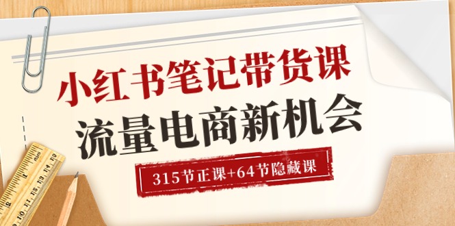 （10940期）小红书-笔记带货课【6月更新】流量 电商新机会 315节正课+64节隐藏课-来友网创