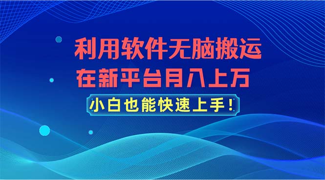 （11078期）利用软件无脑搬运，在新平台月入上万，小白也能快速上手-来友网创