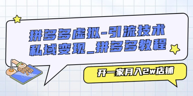 （11054期）拼多多虚拟-引流技术与私域变现_拼多多教程：开一家月入2w店铺-来友网创