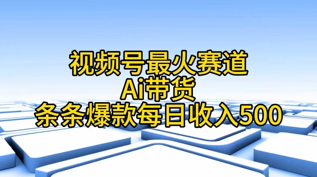 （11038期）视频号最火赛道——Ai带货条条爆款每日收入500-来友网创