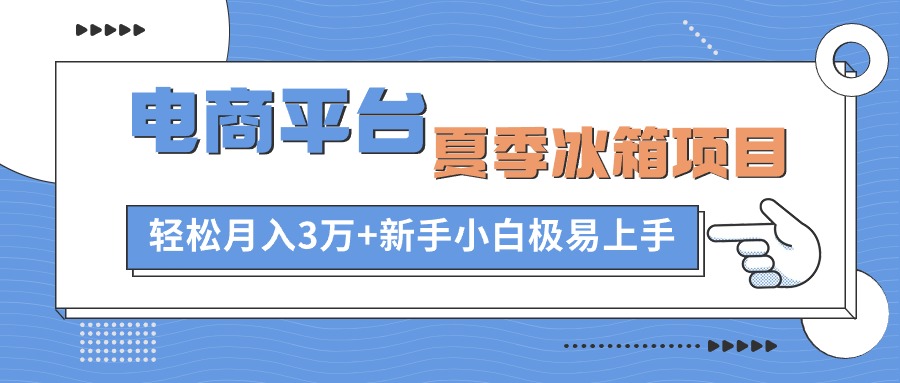 （10934期）电商平台夏季冰箱项目，轻松月入3万+，新手小白极易上手-来友网创