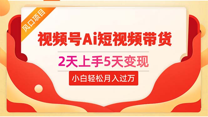 （10807期）2天上手5天变现视频号Ai短视频带货0粉丝0基础小白轻松月入过万-来友网创