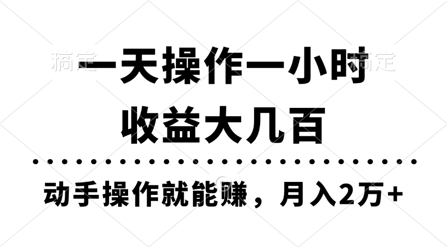 （11263期）一天操作一小时，收益大几百，动手操作就能赚，月入2万+教学-来友网创