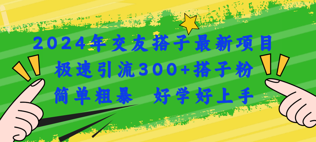 （11259期）2024年交友搭子最新项目，极速引流300+搭子粉，简单粗暴，好学好上手-来友网创