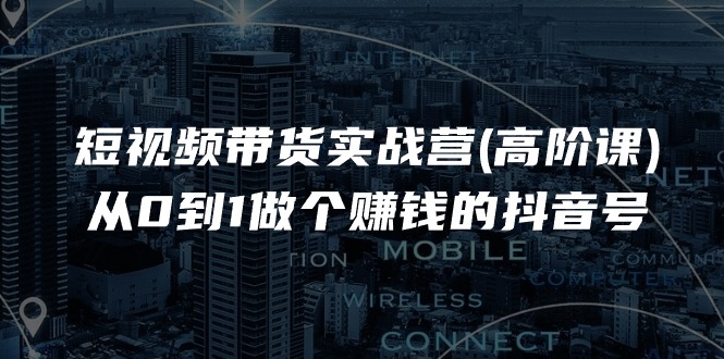 （11253期）短视频带货实战营(高阶课)，从0到1做个赚钱的抖音号（17节课）-来友网创