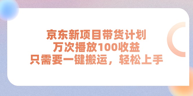 （11300期）京东新项目带货计划，万次播放100收益，只需要一键搬运，轻松上手-来友网创