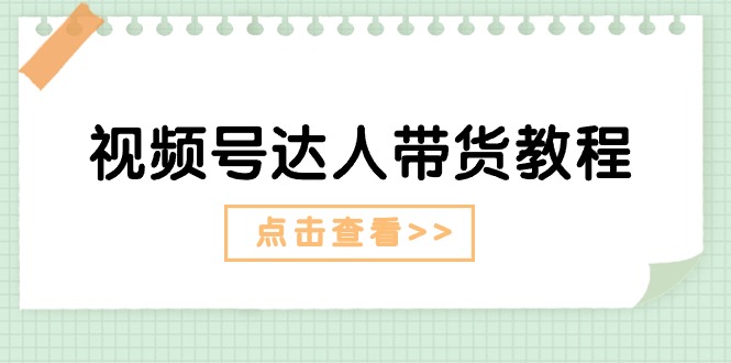 （11162期）视频号达人带货教程：达人剧情打法（长期）+达人带货广告（短期）-来友网创