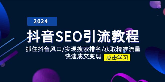 （11352期）抖音 SEO引流教程：抓住抖音风口/实现搜索排名/获取精准流量/快速成交变现-来友网创