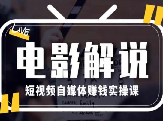 电影解说短视频自媒体赚钱实操课，教你做电影解说短视频，月赚1万-来友网创