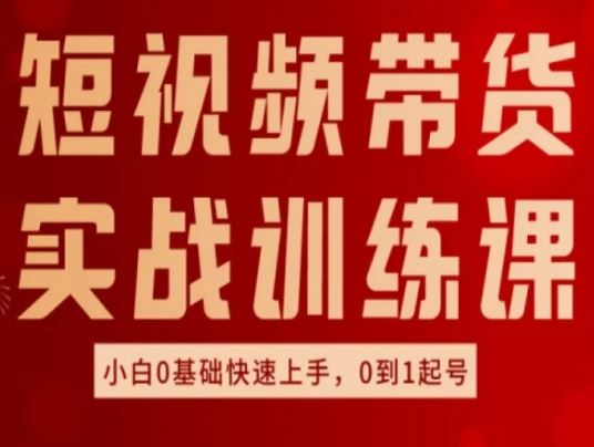 短视频带货实战训练课，好物分享实操，小白0基础快速上手，0到1起号-来友网创