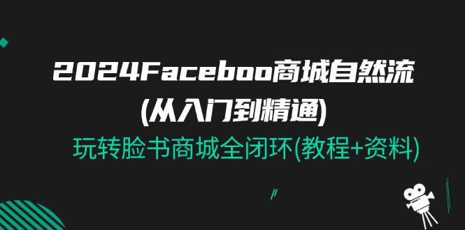 （11368期）2024Faceboo 商城自然流(从入门到精通)，玩转脸书商城全闭环(教程+资料)-来友网创