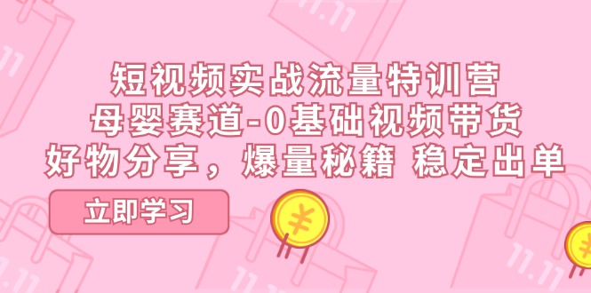 （11373期）短视频实战流量特训营，母婴赛道-0基础带货，好物分享，爆量秘籍 稳定出单-来友网创