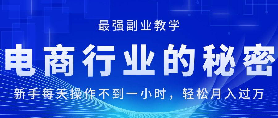 （11427期）电商行业的秘密，新手每天操作不到一小时，月入过万轻轻松松，最强副业…-来友网创