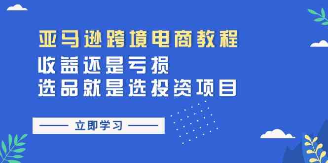 亚马逊跨境电商教程：收益还是亏损！选品就是选投资项目-来友网创