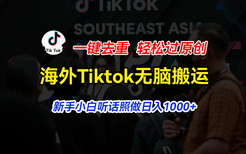 （11487期）海外Tiktok短视频无脑搬运，一键去重轻松过原创，新手小白听话照做日入1000+-来友网创