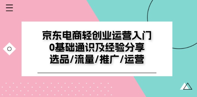 （11569期）京东电商-轻创业运营入门0基础通识及经验分享：选品/流量/推广/运营-来友网创