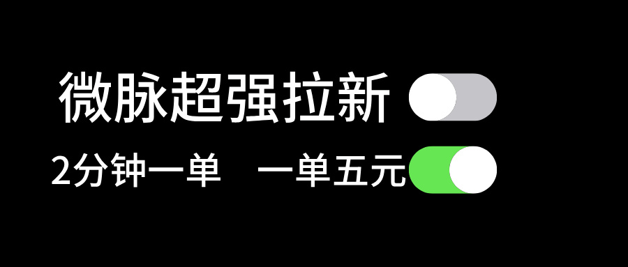 （11580期）微脉超强拉新， 两分钟1单， 一单利润5块，适合小白-来友网创