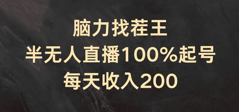 脑力找茬王，半无人直播100%起号，每天收入200+【揭秘】-来友网创