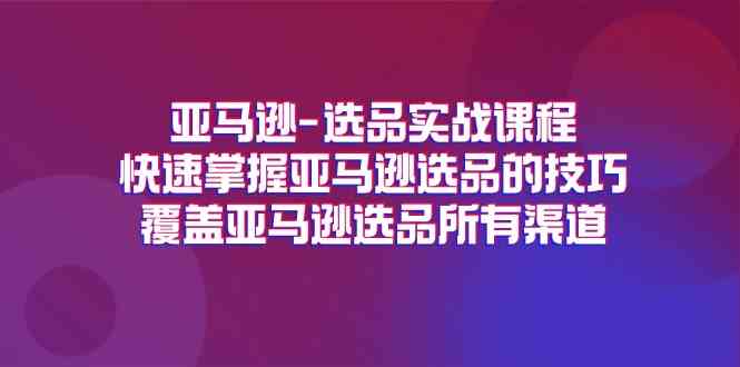 亚马逊选品实战课程，快速掌握亚马逊选品的技巧，覆盖亚马逊选品所有渠道-来友网创