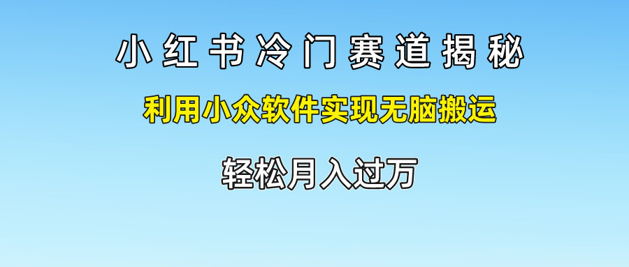 小红书冷门赛道揭秘,利用小众软件实现无脑搬运，轻松月入过万-来友网创