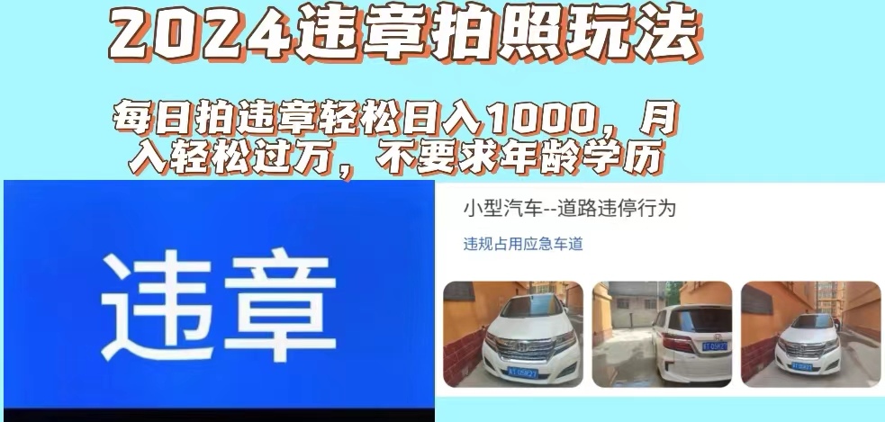 （11743期）2024违章拍照新玩法，推广躺赚+拍照赚钱双模式，日入1000+-来友网创