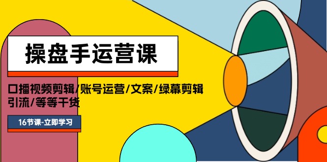 （11803期）操盘手运营课程：口播视频剪辑/账号运营/文案/绿幕剪辑/引流/干货/16节-来友网创