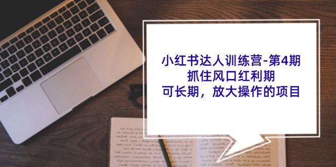 （11837期）小红书达人训练营-第4期：抓住风口红利期，可长期，放大操作的项目-来友网创