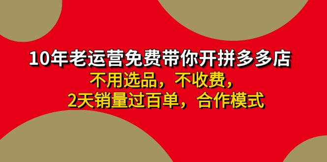 （11853期）拼多多 最新合作开店日收4000+两天销量过百单，无学费、老运营代操作、…-来友网创