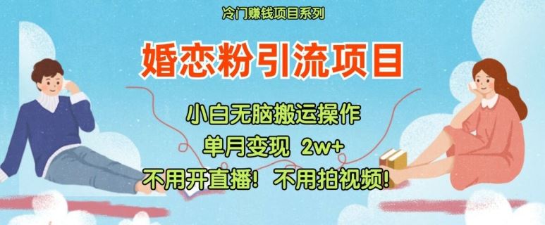 小红书婚恋粉引流，不用开直播，不用拍视频，不用做交付【揭秘】-来友网创